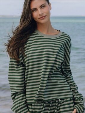 Daily Drills Long Sleeve — forest stripe